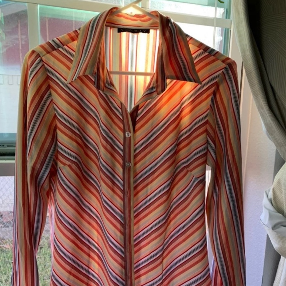 Colorful striped button up